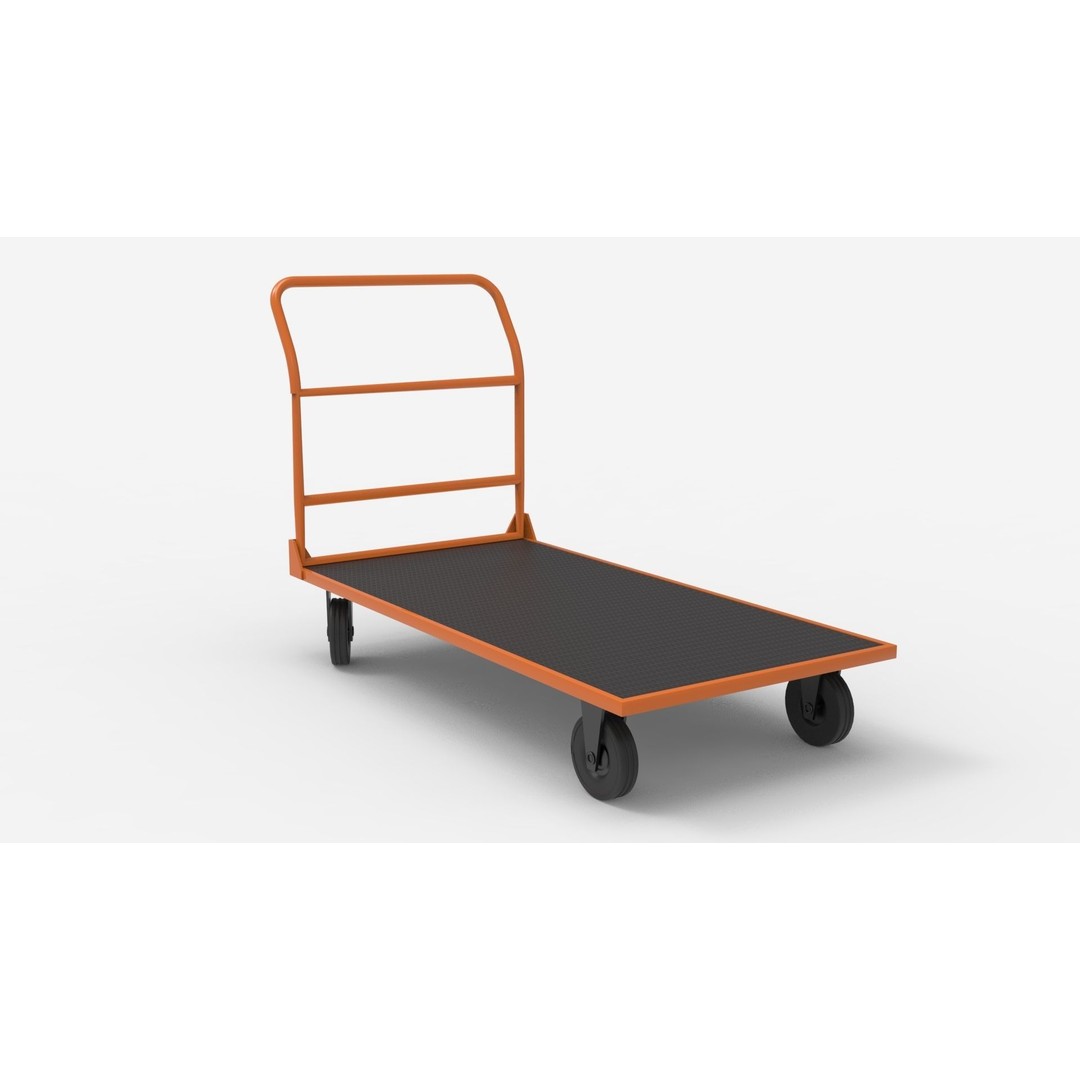 Handcart 3D Model – Industrial Cargo Trolley, Blender - View 45