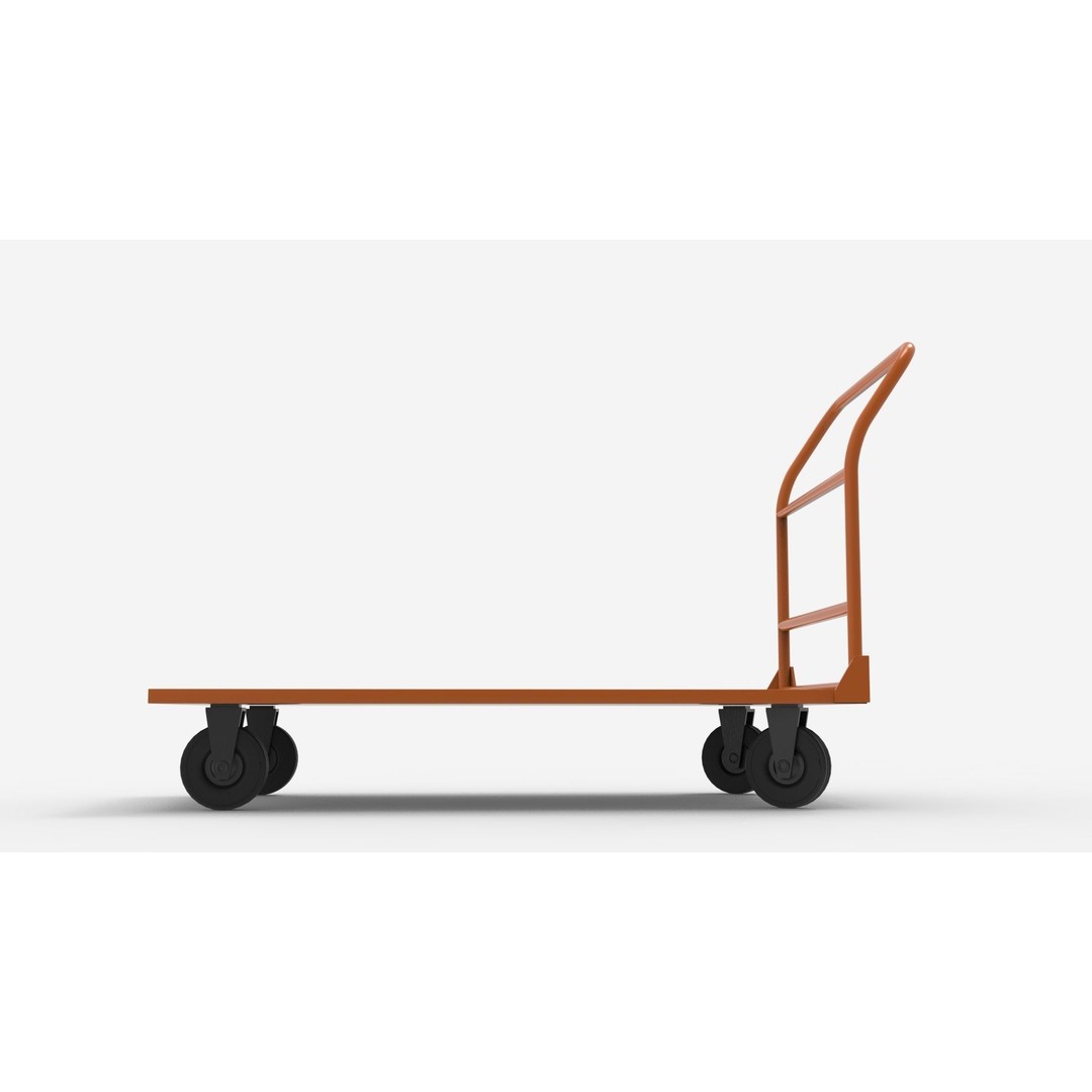 Handcart 3D Model – Industrial Cargo Trolley, Blender - View 9