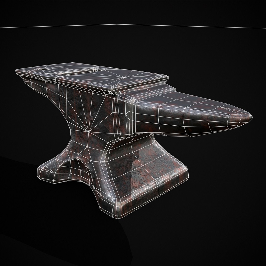 Classic Iron Anvil 3D Model – Low Poly PBR Asset, FBX & OBJ