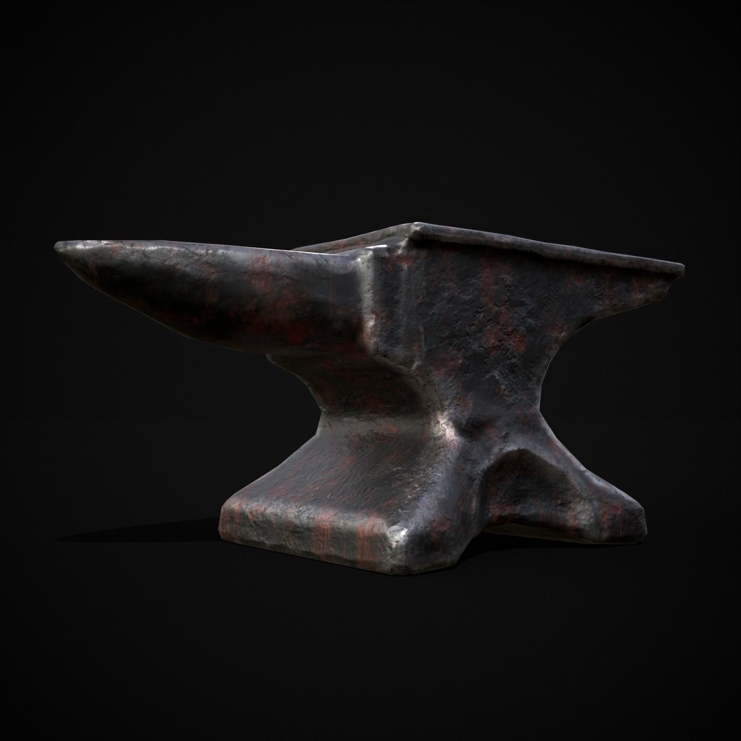 Classic Iron Anvil 3D Model – Low Poly PBR Asset, FBX & OBJ - View 10