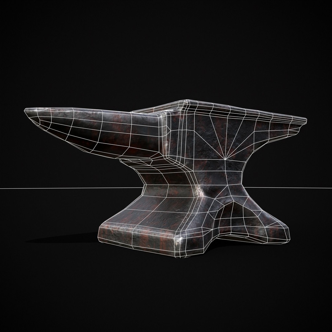 Classic Iron Anvil 3D Model – Low Poly PBR Asset, FBX & OBJ - View 11