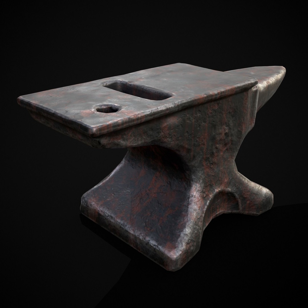 Classic Iron Anvil 3D Model – Low Poly PBR Asset, FBX & OBJ - View 12