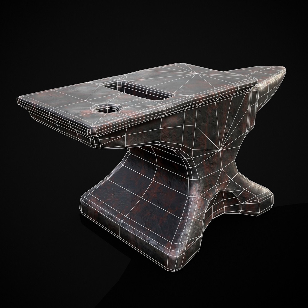 Classic Iron Anvil 3D Model – Low Poly PBR Asset, FBX & OBJ - View 13