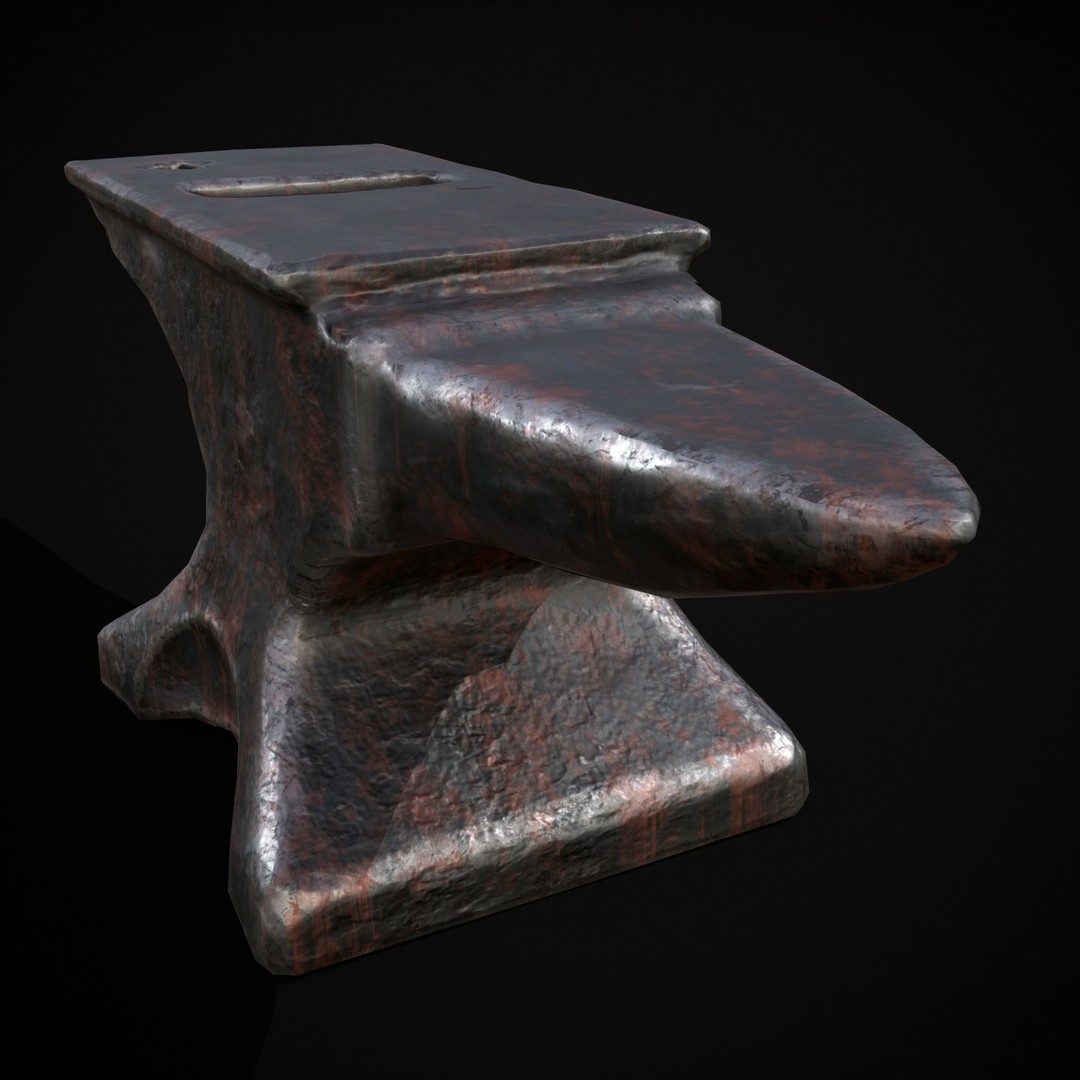 Classic Iron Anvil 3D Model – Low Poly PBR Asset, FBX & OBJ - View 14