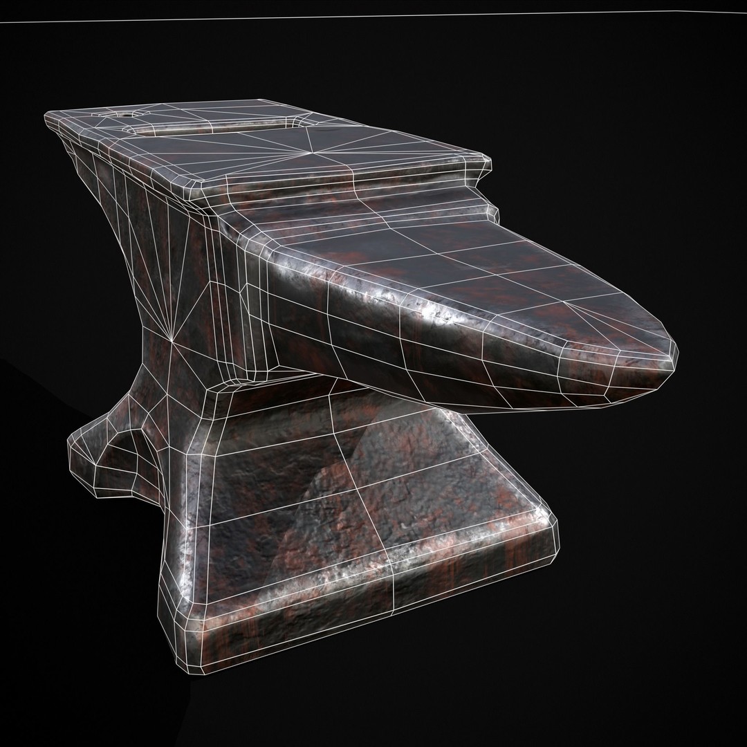 Classic Iron Anvil 3D Model – Low Poly PBR Asset, FBX & OBJ - View 15
