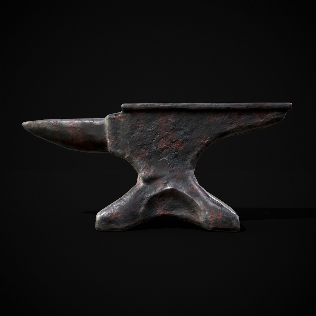 Classic Iron Anvil 3D Model – Low Poly PBR Asset, FBX & OBJ - View 16