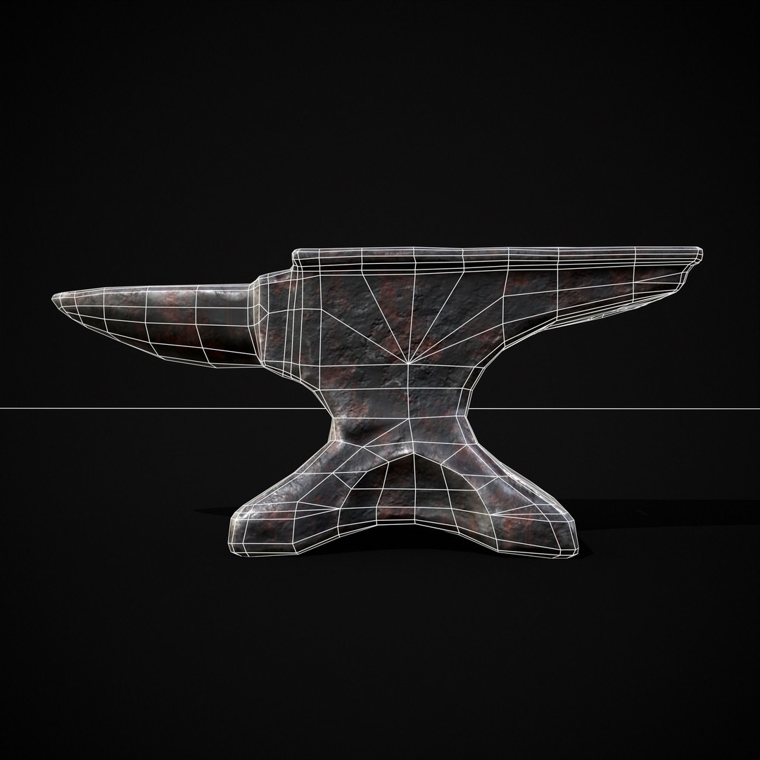 Classic Iron Anvil 3D Model – Low Poly PBR Asset, FBX & OBJ - View 17