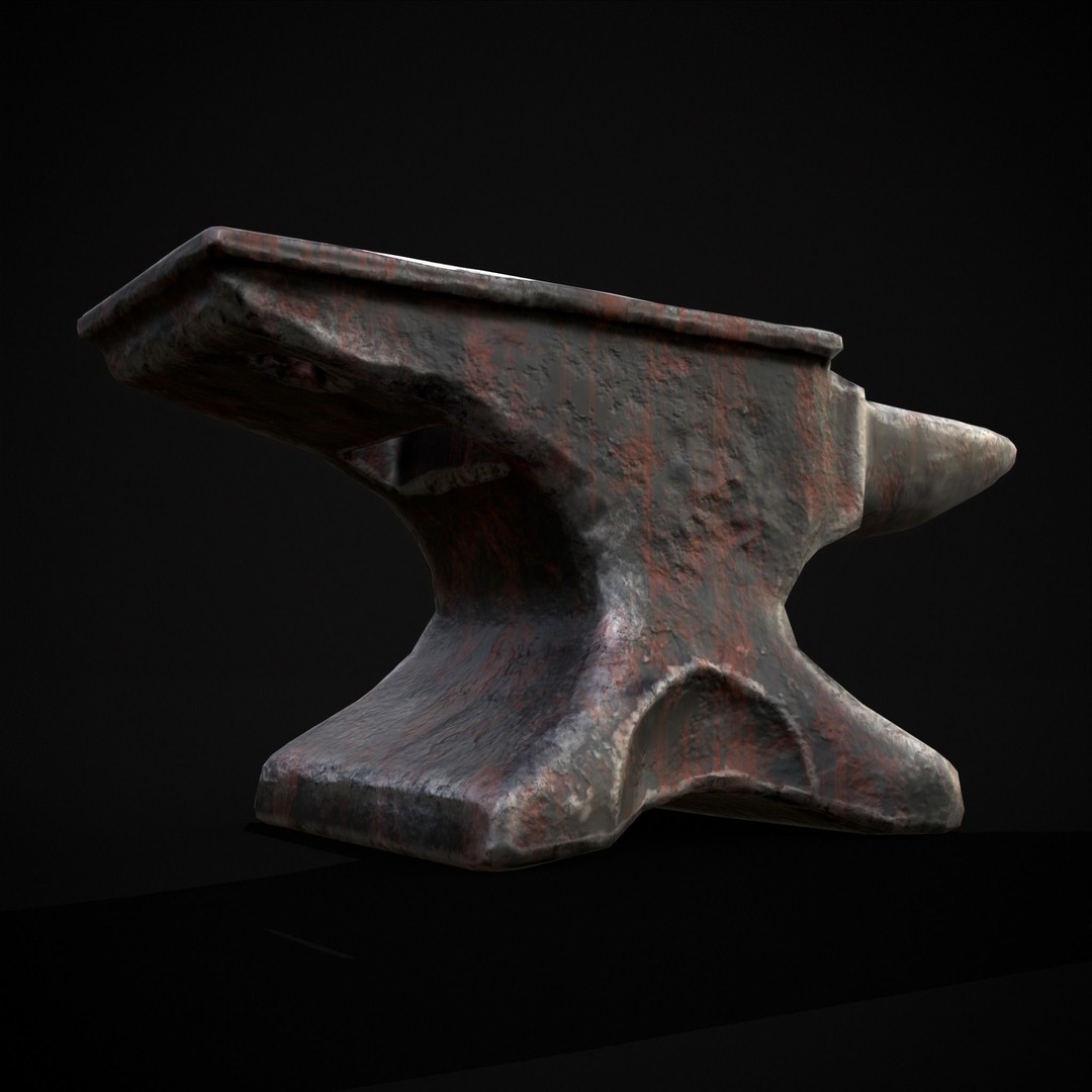 Classic Iron Anvil 3D Model – Low Poly PBR Asset, FBX & OBJ - View 18