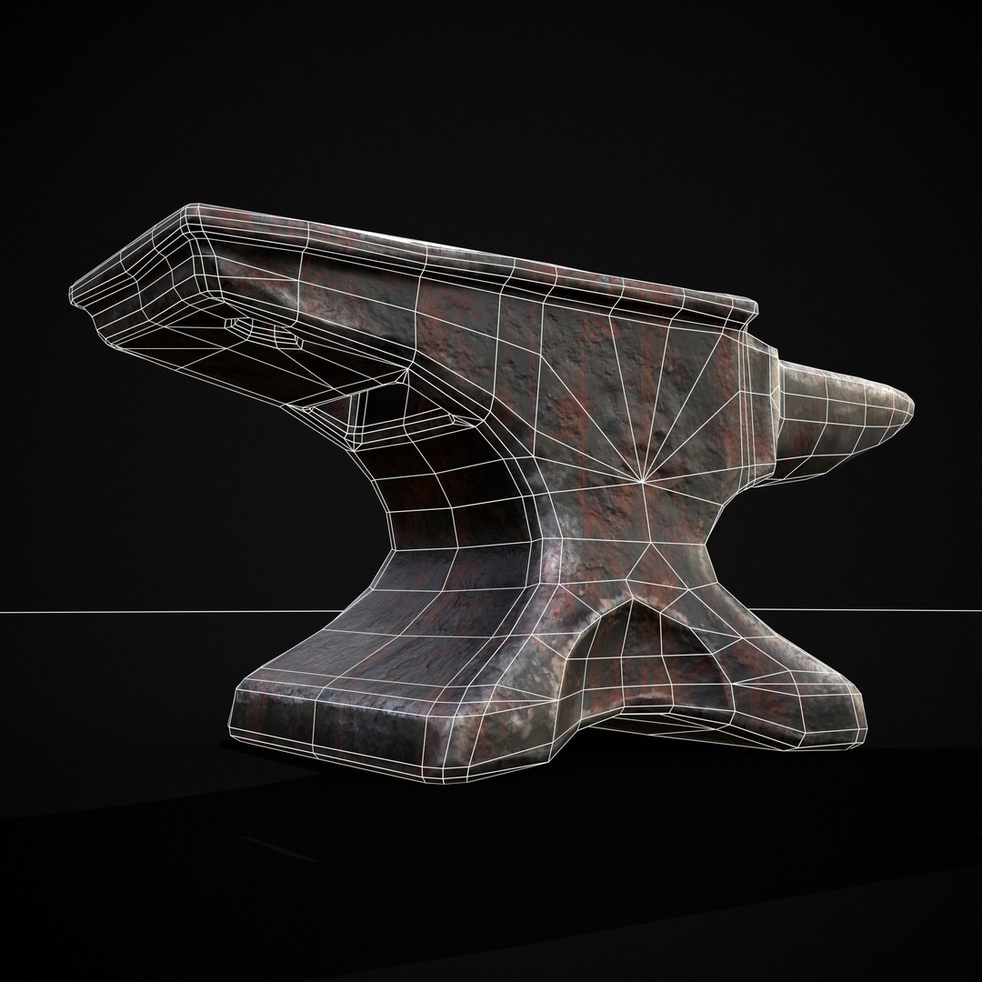 Classic Iron Anvil 3D Model – Low Poly PBR Asset, FBX & OBJ - View 19