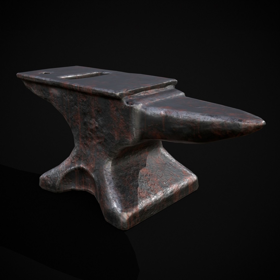 Classic Iron Anvil 3D Model – Low Poly PBR Asset, FBX & OBJ - View 20