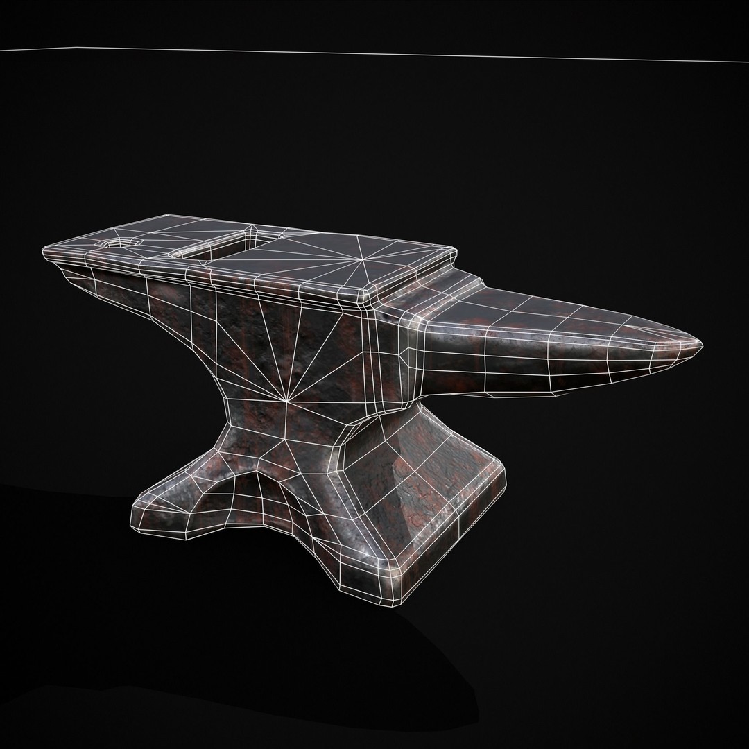 Classic Iron Anvil 3D Model – Low Poly PBR Asset, FBX & OBJ - View 3
