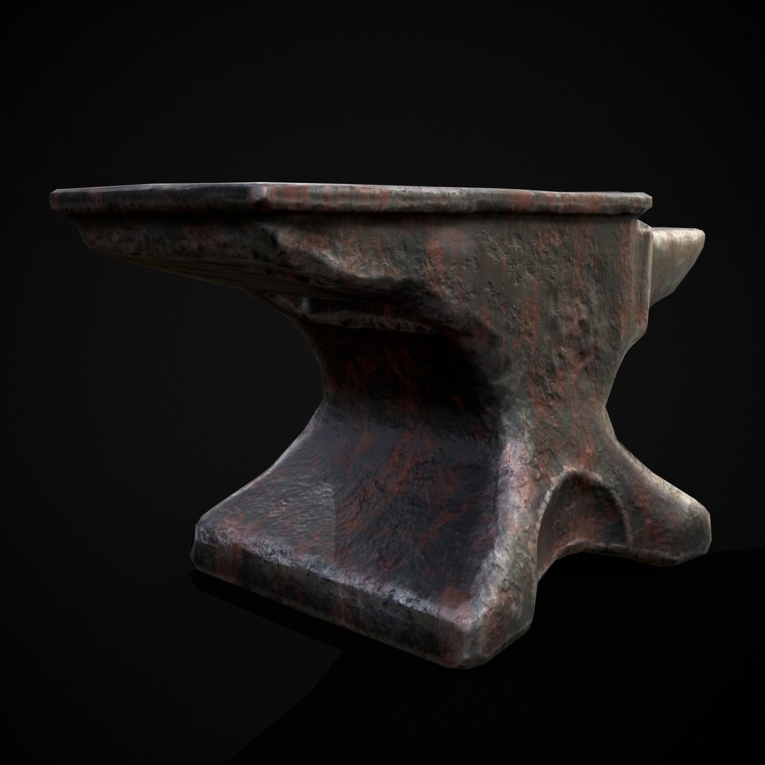 Classic Iron Anvil 3D Model – Low Poly PBR Asset, FBX & OBJ - View 4