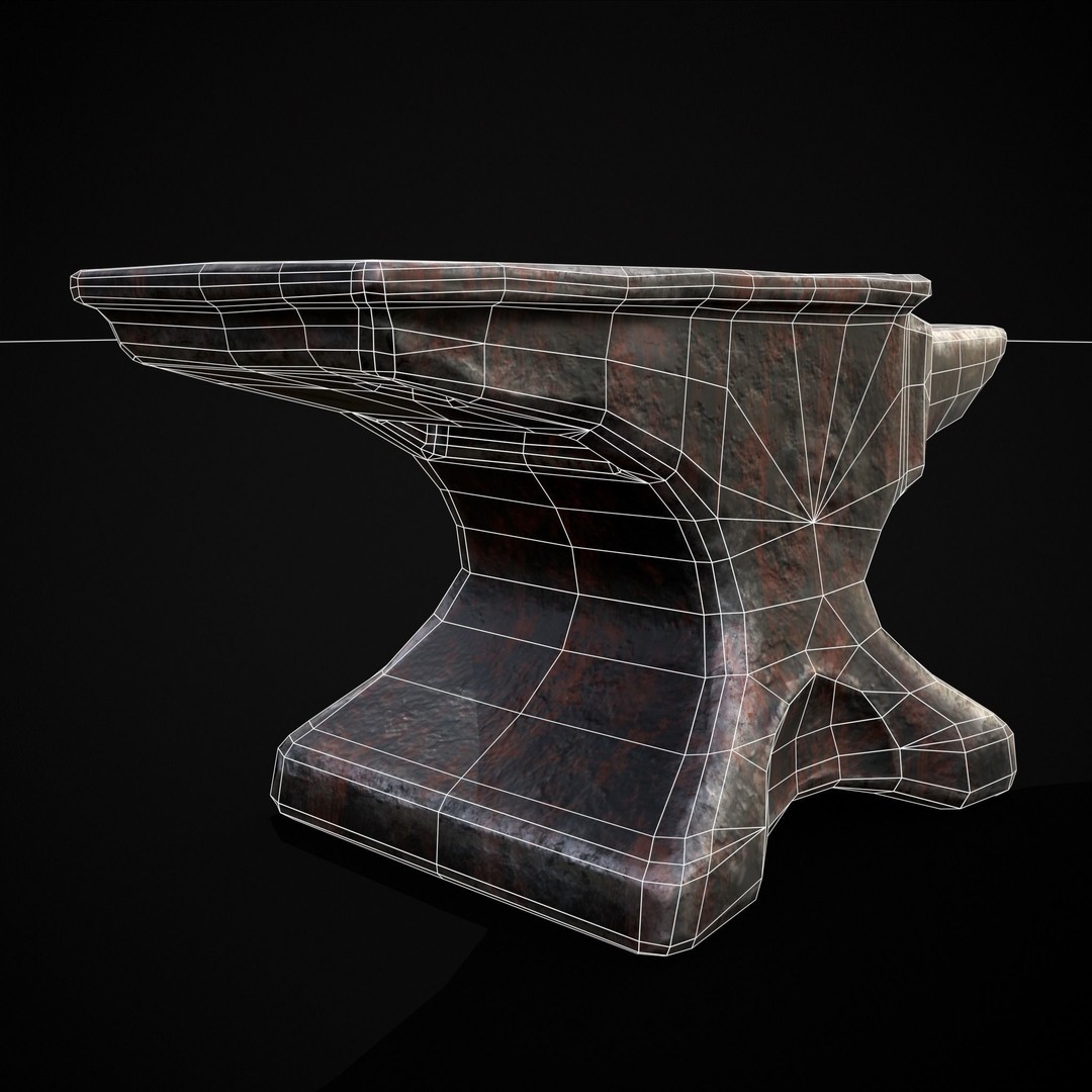 Classic Iron Anvil 3D Model – Low Poly PBR Asset, FBX & OBJ - View 5