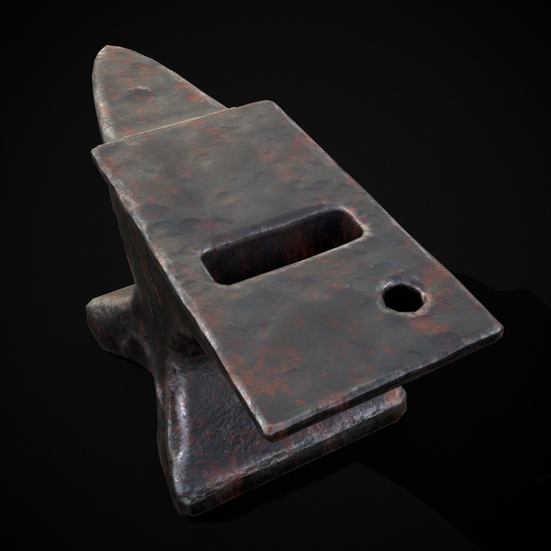 Classic Iron Anvil 3D Model – Low Poly PBR Asset, FBX & OBJ - View 6