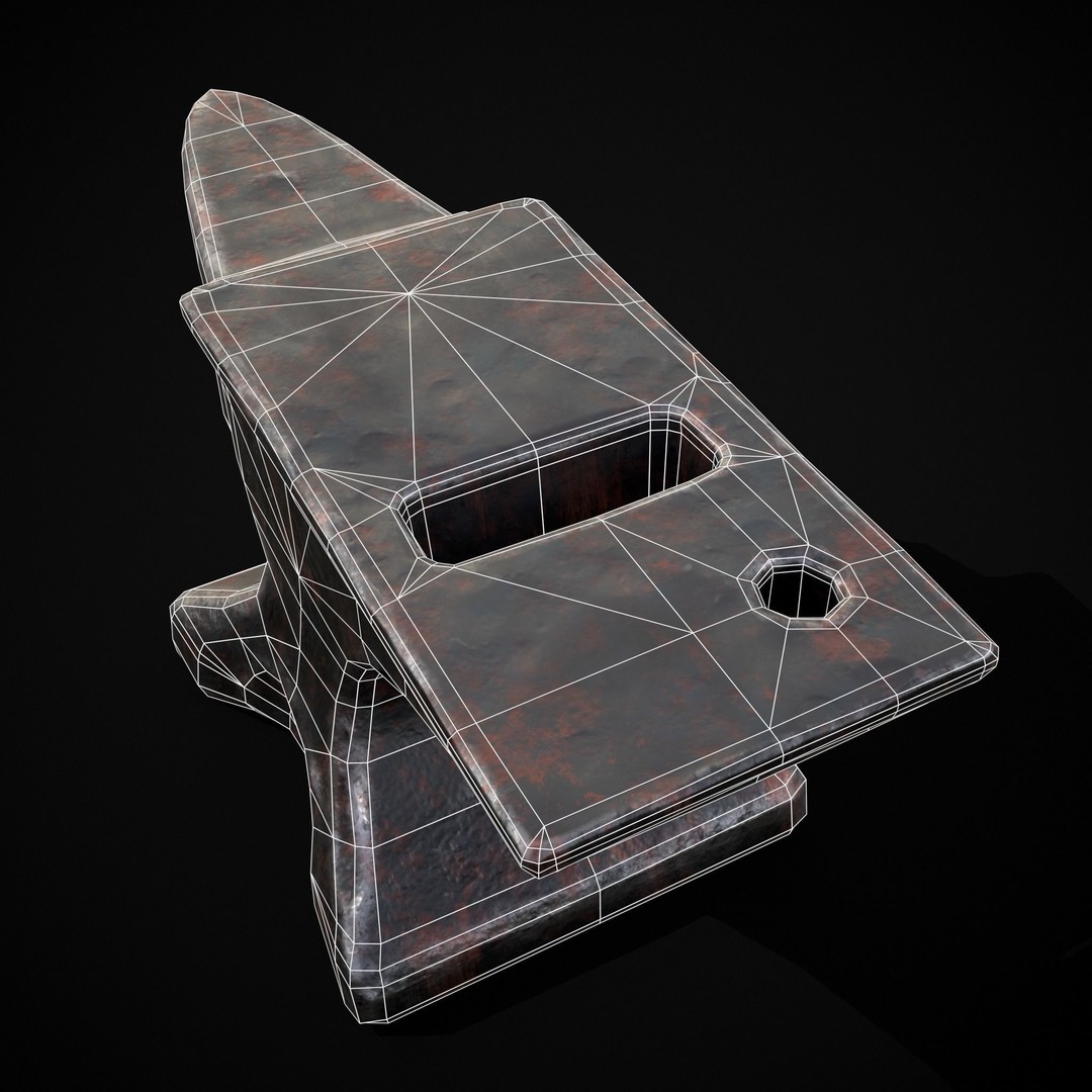 Classic Iron Anvil 3D Model – Low Poly PBR Asset, FBX & OBJ - View 7