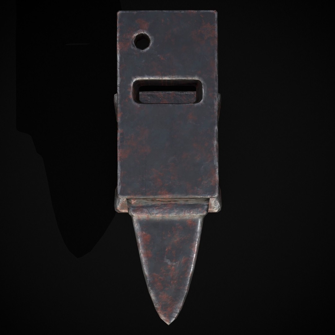 Classic Iron Anvil 3D Model – Low Poly PBR Asset, FBX & OBJ - View 8