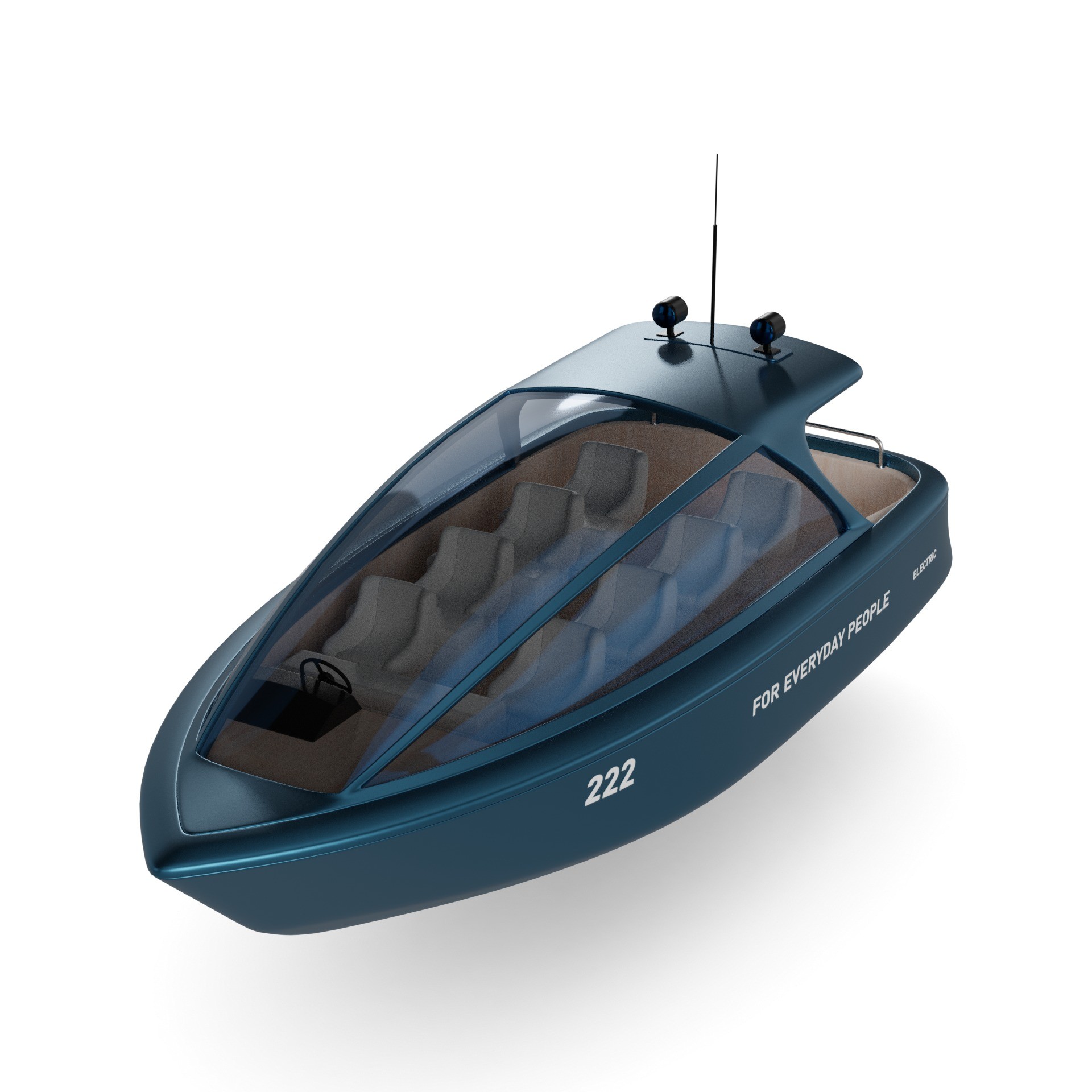 Electric Sailboat - Low-Poly Game-Ready 3D Model