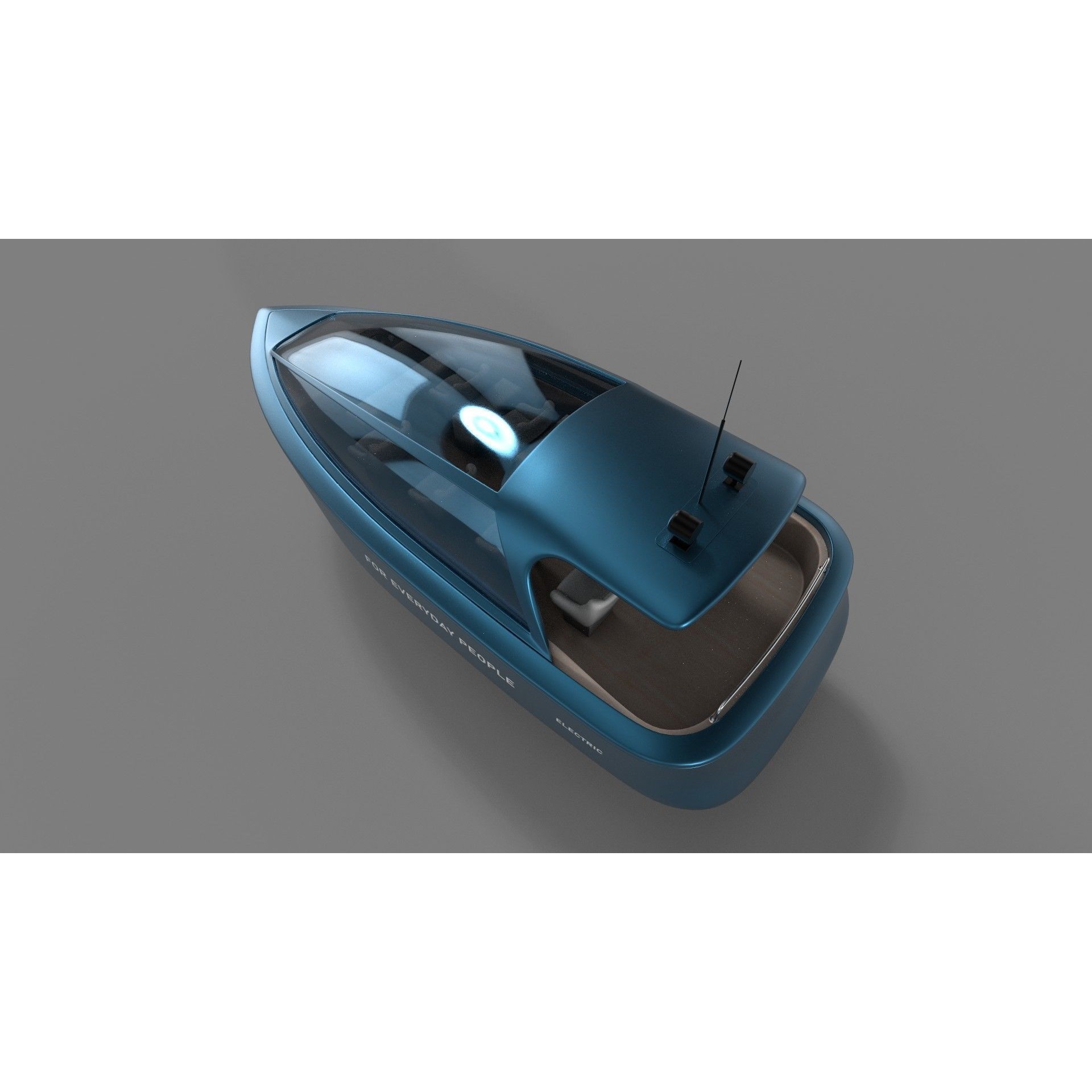 Electric Sailboat - Low-Poly Game-Ready 3D Model - View 10