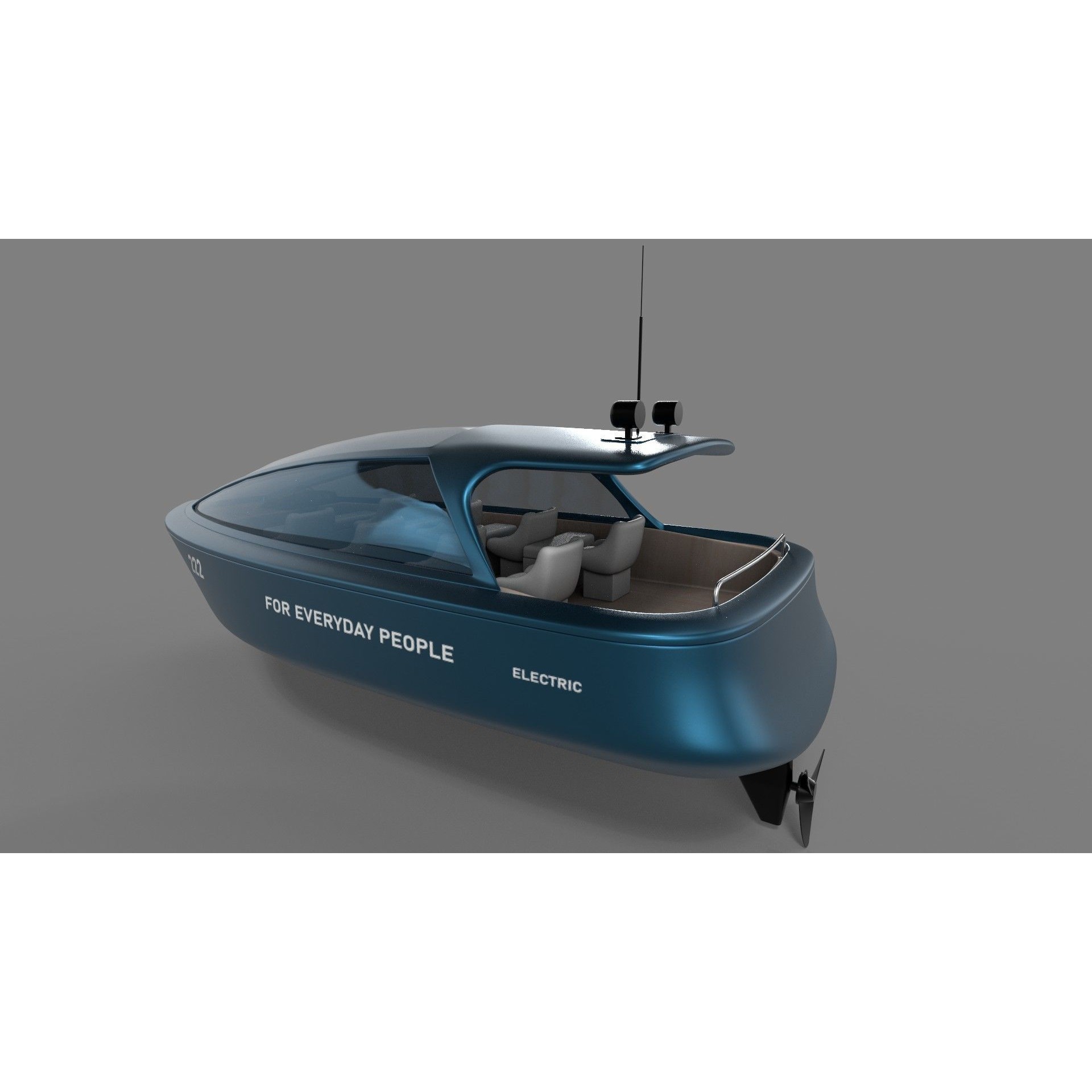 Electric Sailboat - Low-Poly Game-Ready 3D Model - View 14