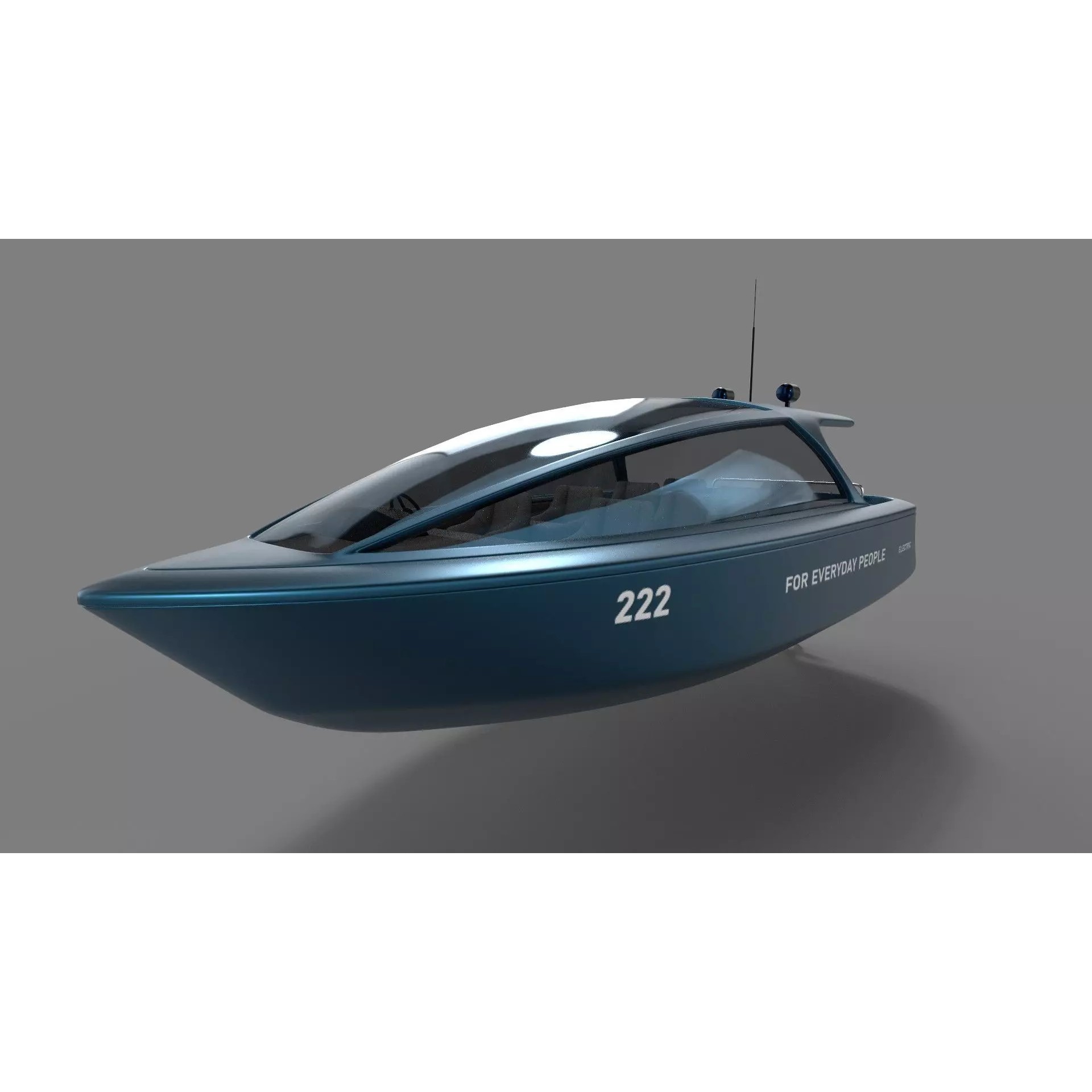 Electric Sailboat - Low-Poly Game-Ready 3D Model - View 2