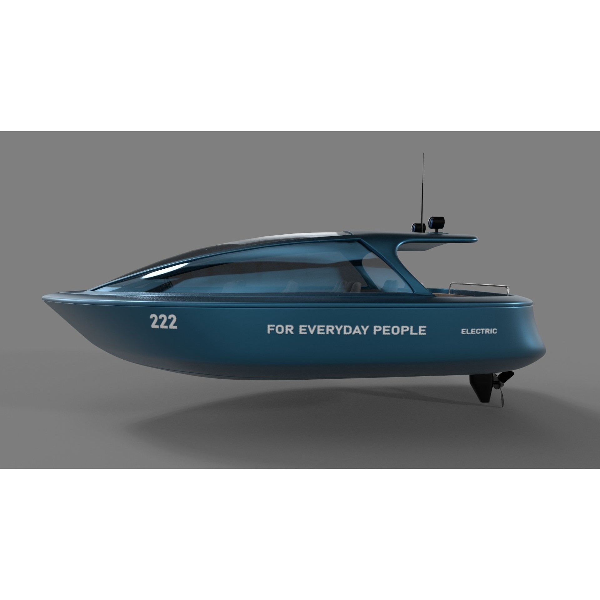 Electric Sailboat - Low-Poly Game-Ready 3D Model - View 3