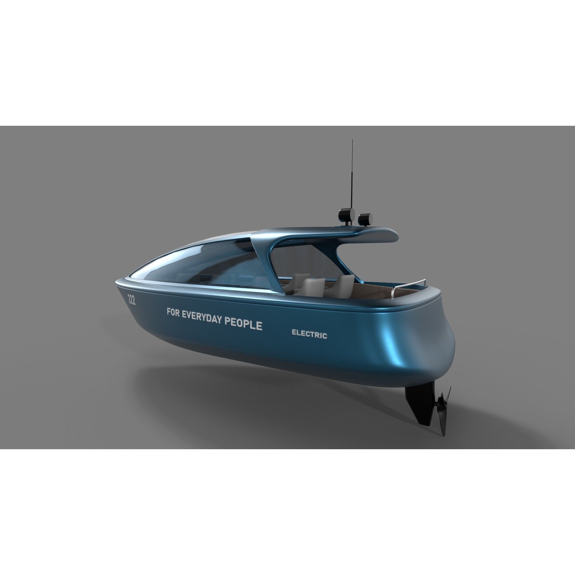 Electric Sailboat - Low-Poly Game-Ready 3D Model - View 4