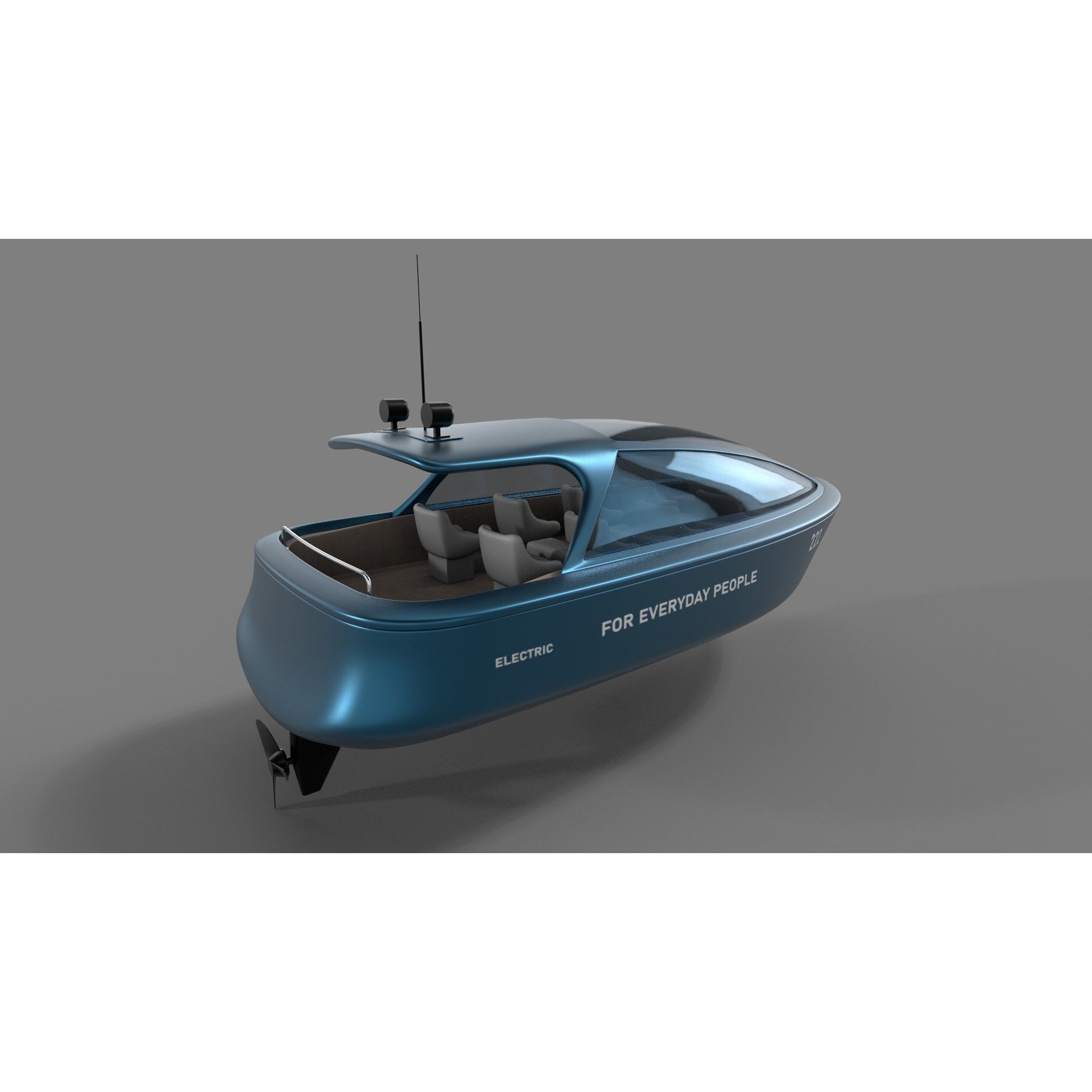 Electric Sailboat - Low-Poly Game-Ready 3D Model - View 6