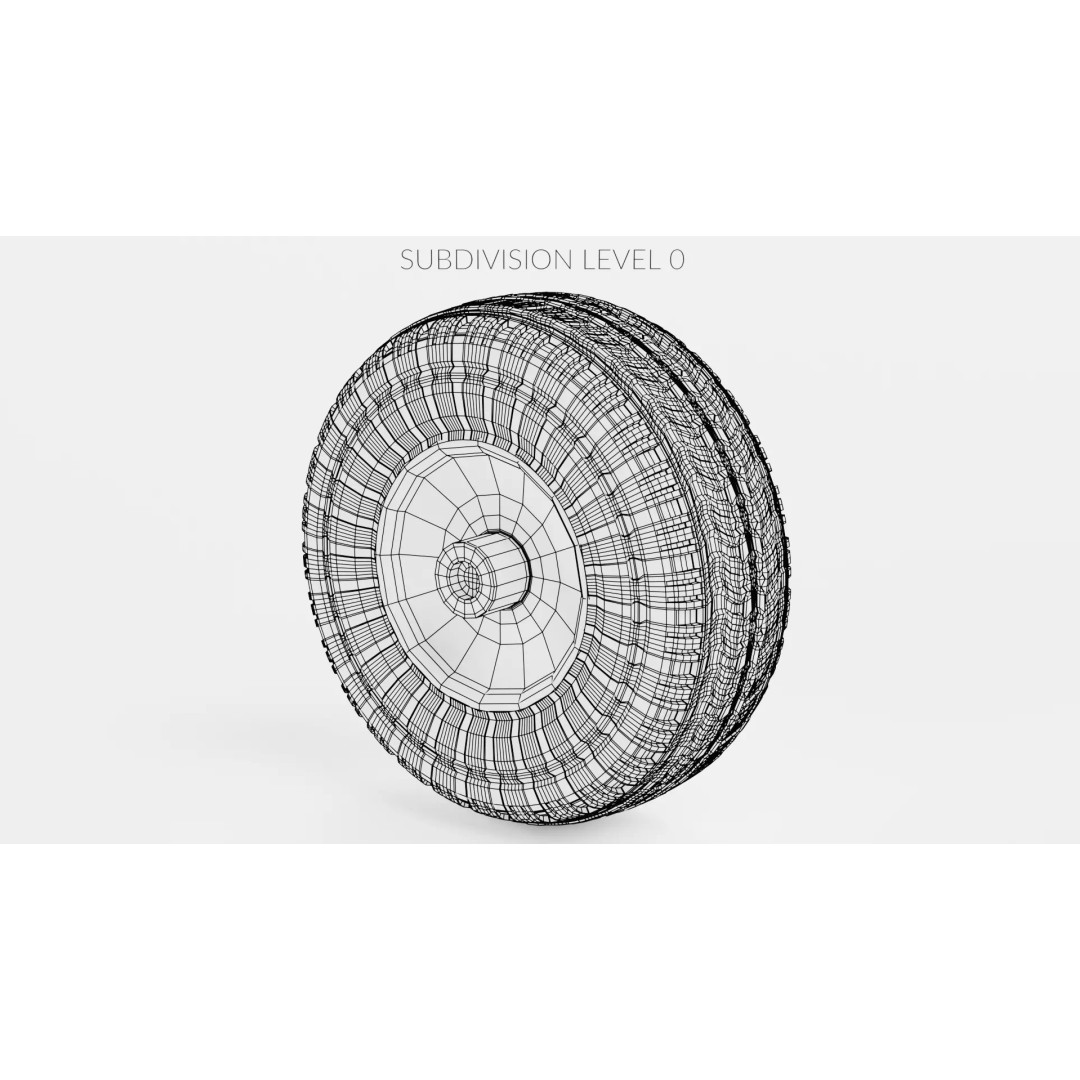 Tire 3D Model – Low Poly Automotive Wheel with PBR Textures - View 11