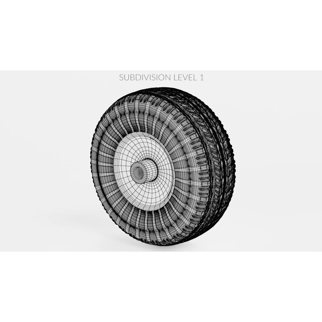 Tire 3D Model – Low Poly Automotive Wheel with PBR Textures - View 12
