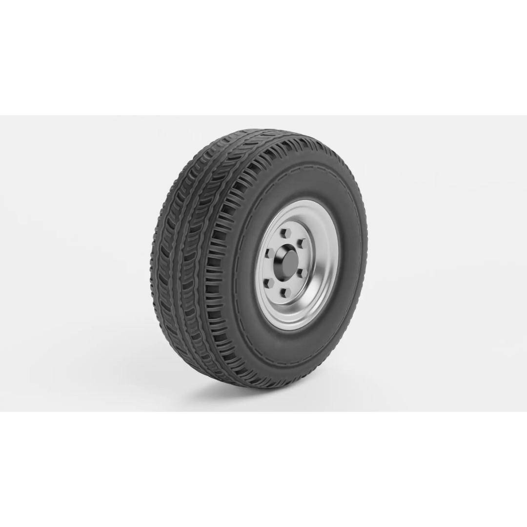 Tire 3D Model – Low Poly Automotive Wheel with PBR Textures - View 2