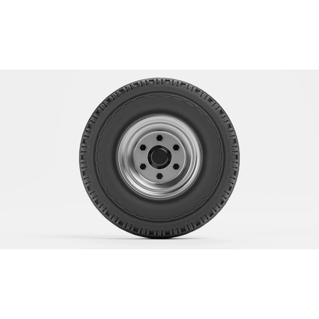 Tire 3D Model – Low Poly Automotive Wheel with PBR Textures - View 3