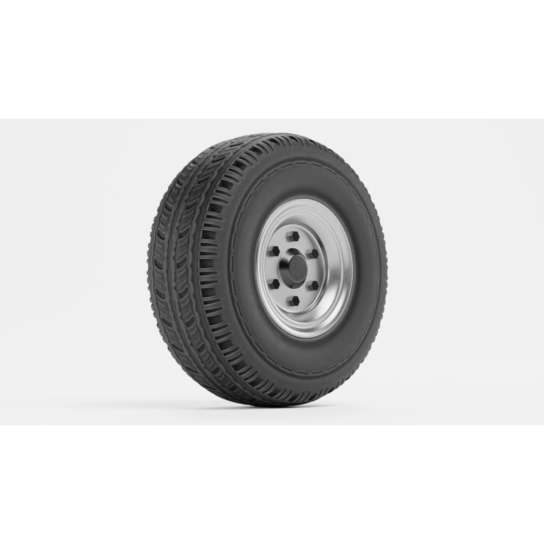 Tire 3D Model – Low Poly Automotive Wheel with PBR Textures - View 4