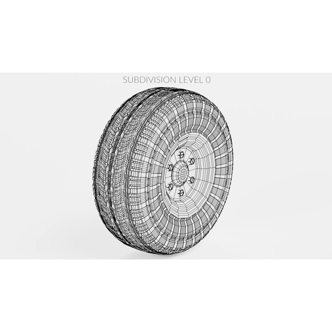 Tire 3D Model – Low Poly Automotive Wheel with PBR Textures - View 9
