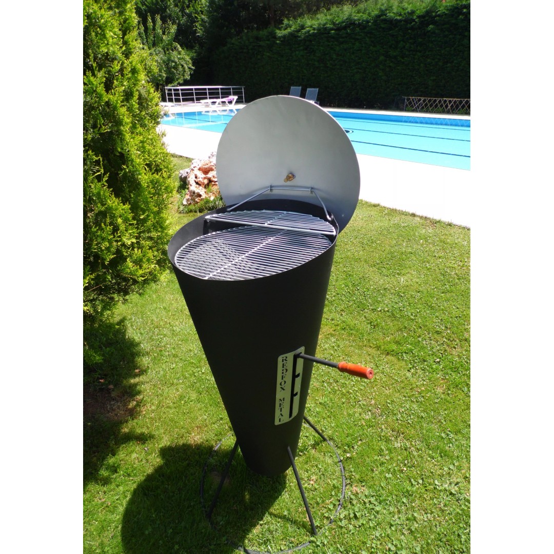 Conical BBQ 3D Model – Adjustable Charcoal Grill with PBR Textures - View 2