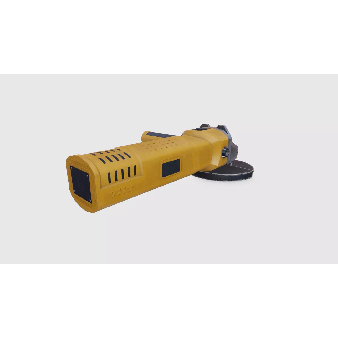 Angle Grinder 3D Model – Low Poly PBR Game Asset, FBX, OBJ, Blender - View 10
