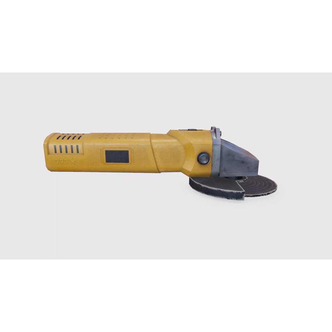 Angle Grinder 3D Model – Low Poly PBR Game Asset, FBX, OBJ, Blender - View 11