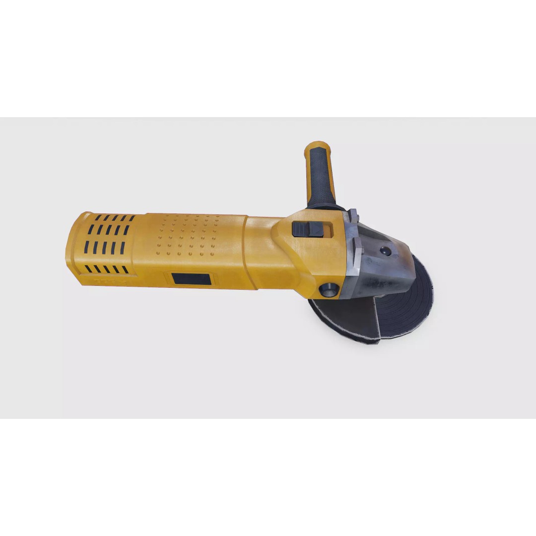 Angle Grinder 3D Model – Low Poly PBR Game Asset, FBX, OBJ, Blender - View 12
