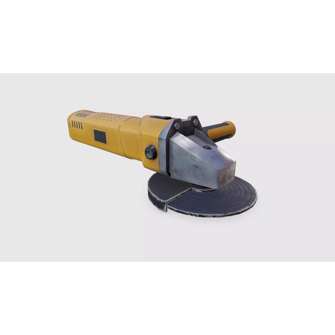 Angle Grinder 3D Model – Low Poly PBR Game Asset, FBX, OBJ, Blender - View 15