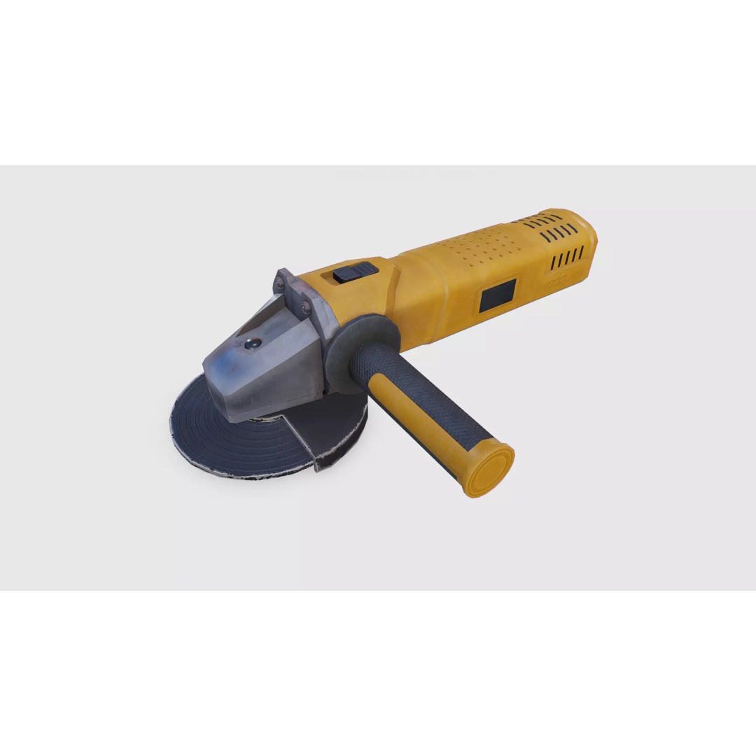 Angle Grinder 3D Model – Low Poly PBR Game Asset, FBX, OBJ, Blender - View 2