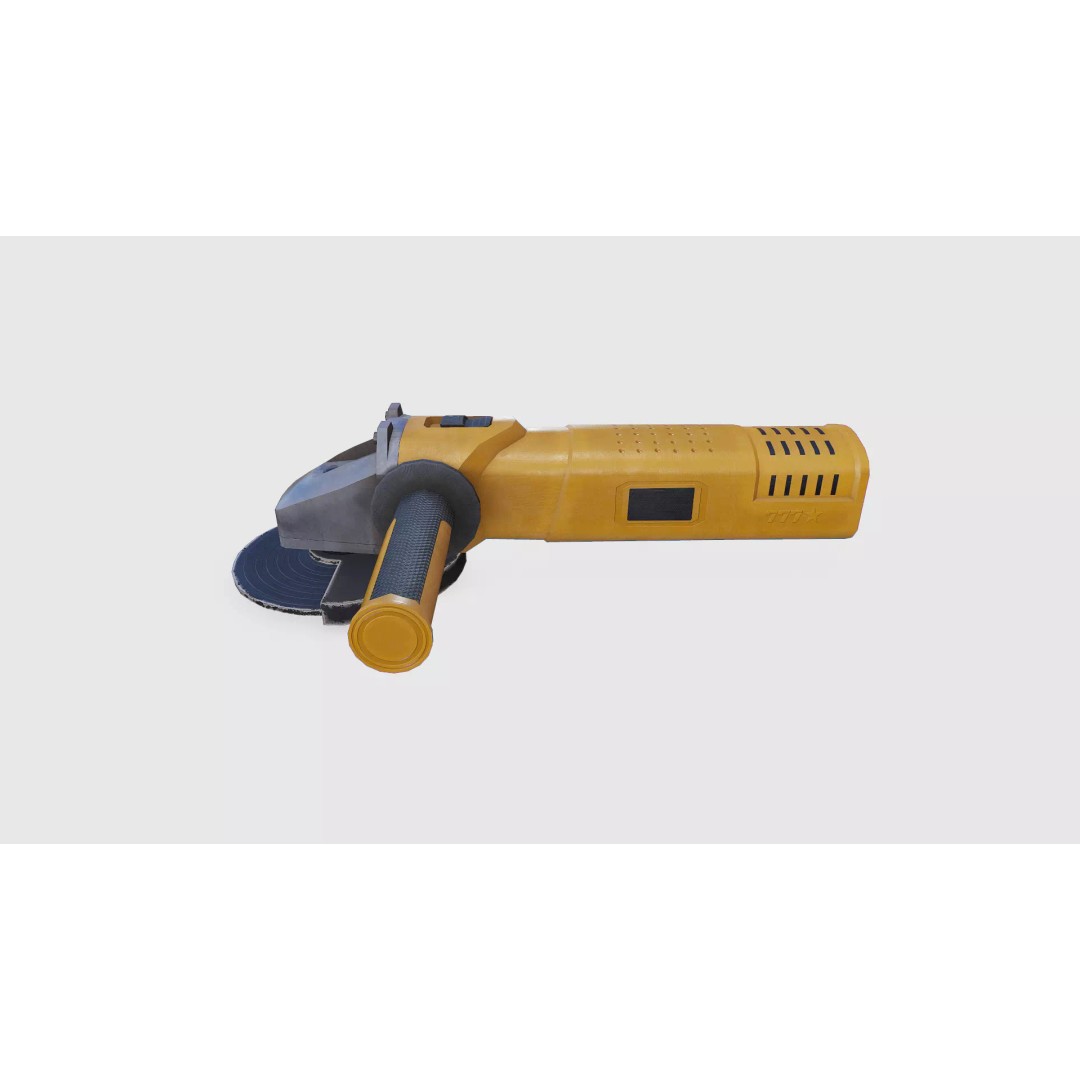 Angle Grinder 3D Model – Low Poly PBR Game Asset, FBX, OBJ, Blender - View 4