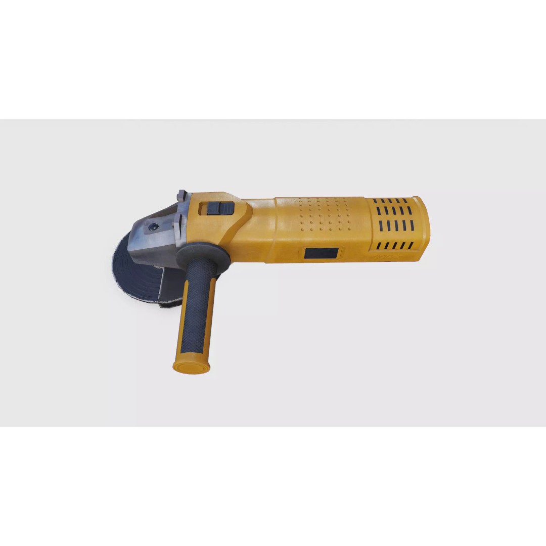 Angle Grinder 3D Model – Low Poly PBR Game Asset, FBX, OBJ, Blender - View 5