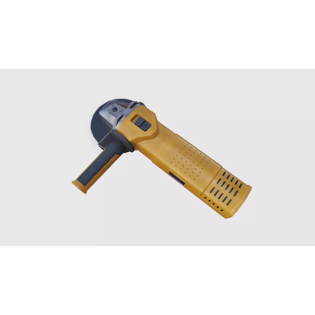 Angle Grinder 3D Model – Low Poly PBR Game Asset, FBX, OBJ, Blender - View 7