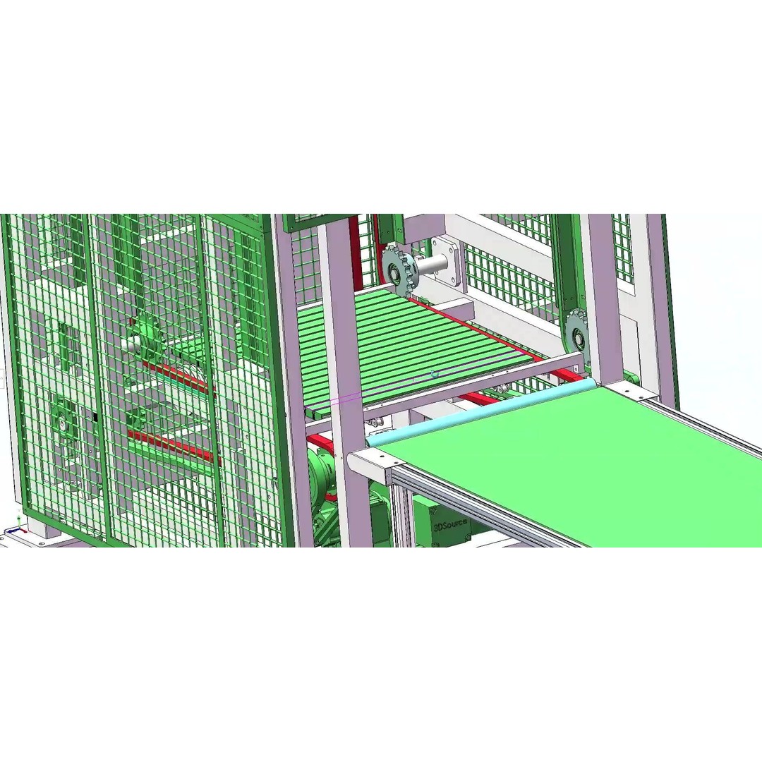 Continuous Vertical Conveyor 3D Model – Industrial Lifter System, FBX - View 12