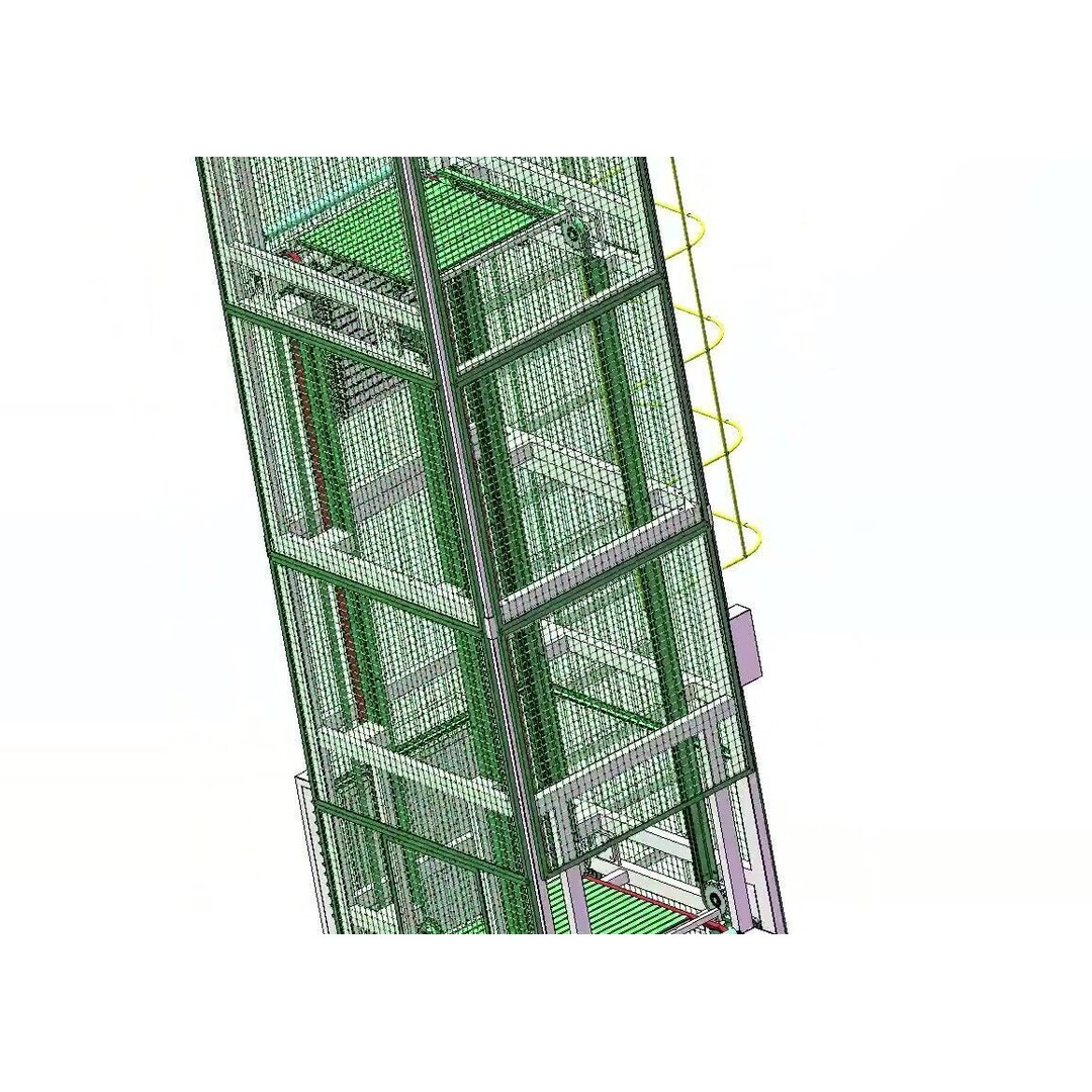 Continuous Vertical Conveyor 3D Model – Industrial Lifter System, FBX - View 14