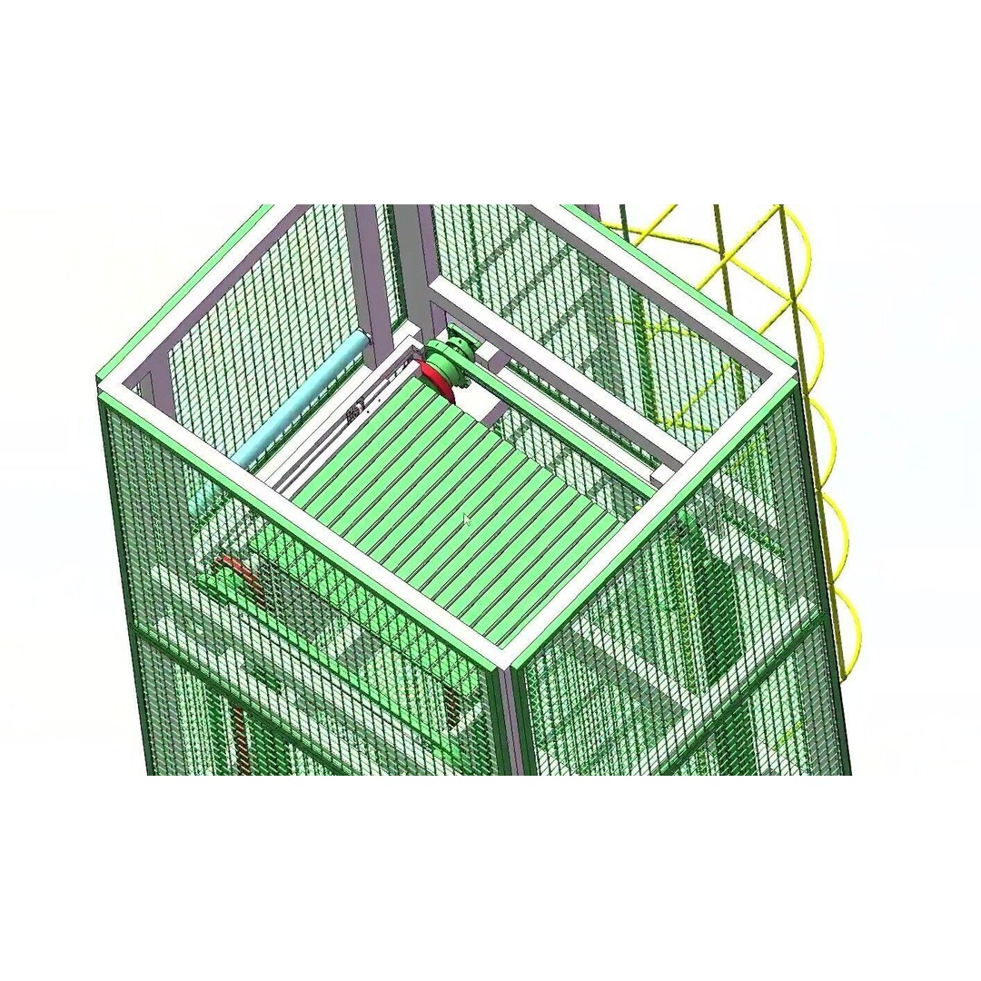 Continuous Vertical Conveyor 3D Model – Industrial Lifter System, FBX - View 15
