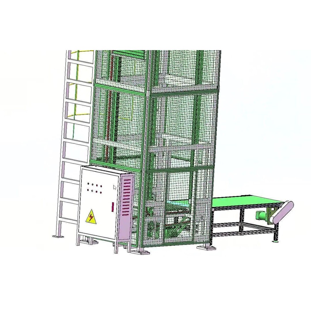 Continuous Vertical Conveyor 3D Model – Industrial Lifter System, FBX - View 17