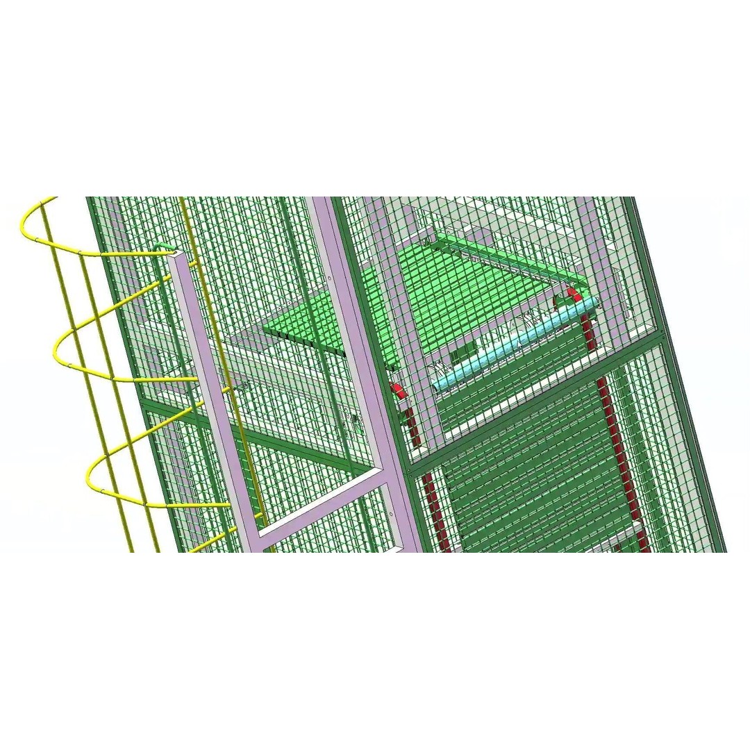 Continuous Vertical Conveyor 3D Model – Industrial Lifter System, FBX - View 20