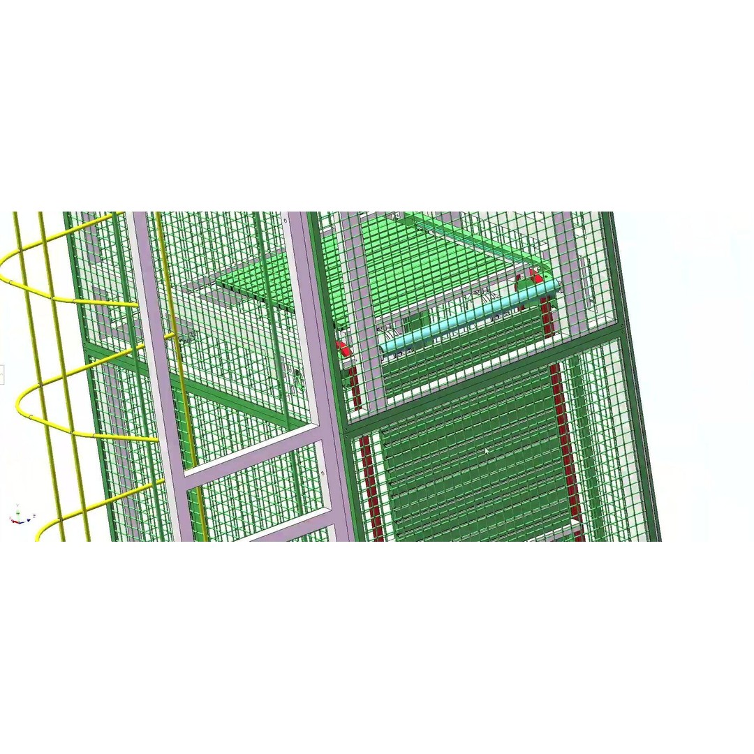 Continuous Vertical Conveyor 3D Model – Industrial Lifter System, FBX - View 23