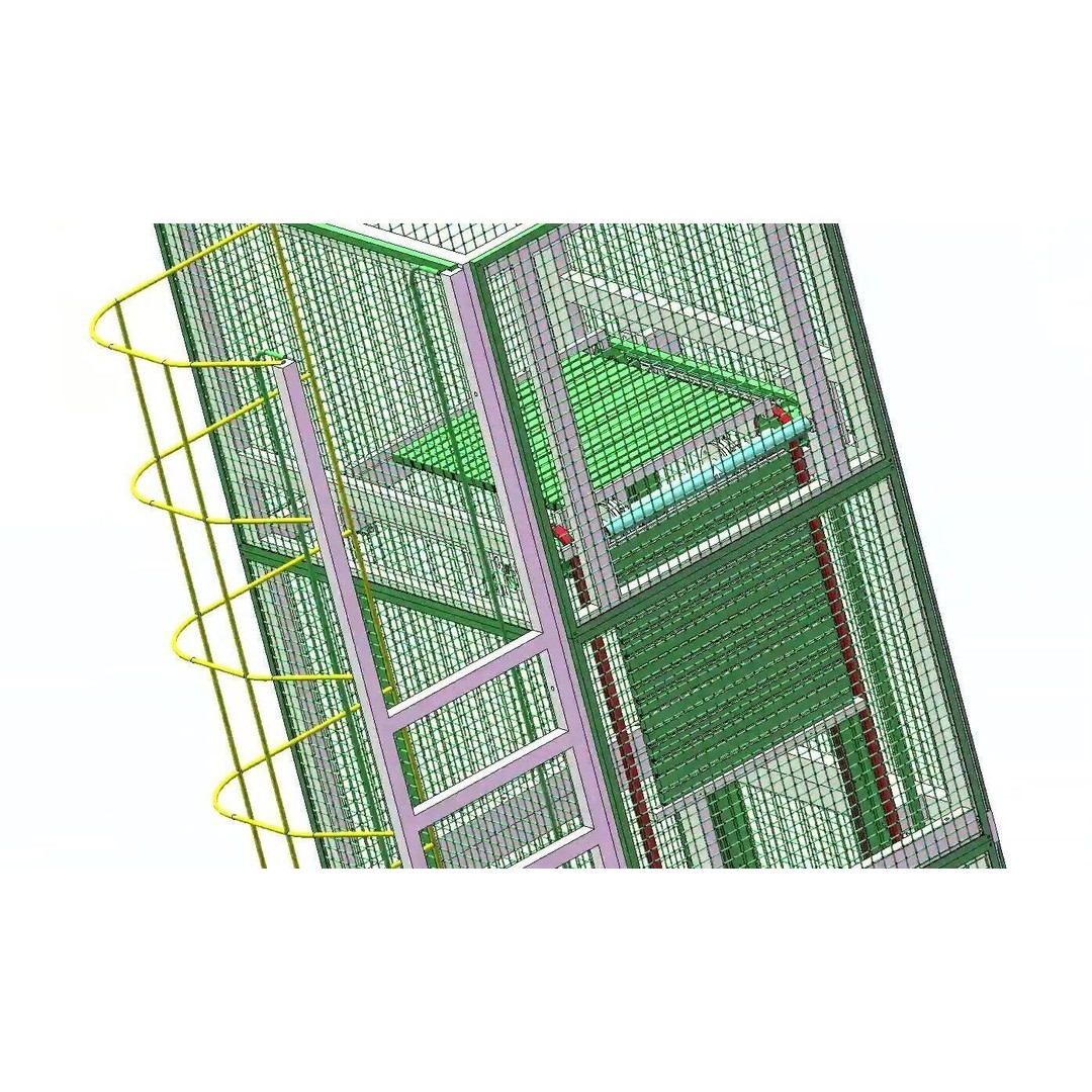 Continuous Vertical Conveyor 3D Model – Industrial Lifter System, FBX - View 24