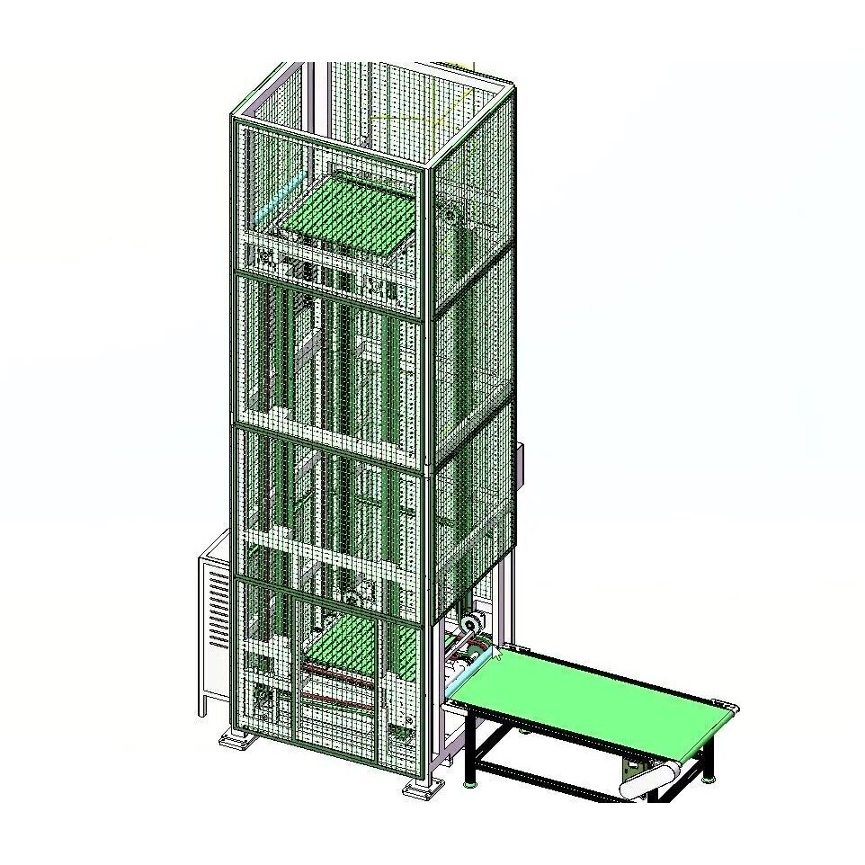 Continuous Vertical Conveyor 3D Model – Industrial Lifter System, FBX - View 3